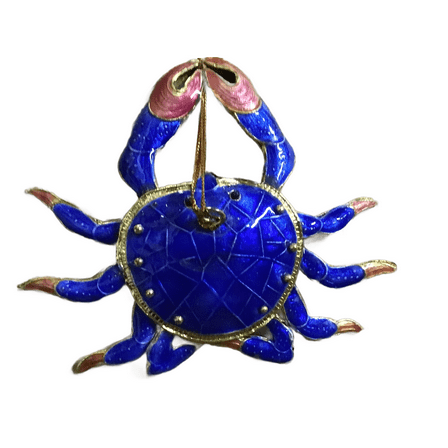 Alsan Victorian Enameled blue crab ornament beach tropical