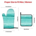 thumbnail image 2 of Pofeuu Teal Turquoise Print Oven Mitts and Pot Holders 4 pcs Set,High Heat Resistant 500 Degree Extra Thicken Long Kitchen Cotton Oven Glove for Cooking, 2 of 6