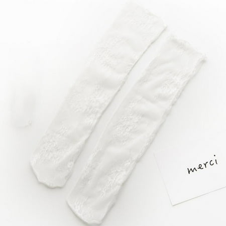 

Fashion Women Mesh Ladies Breathability Lace Thin Socks Women s Stockings White One Size