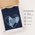 thumbnail image 4 of Women's Denim Heart Graphic T-Shirt, Short Sleeve Casual Tee, 4 of 9