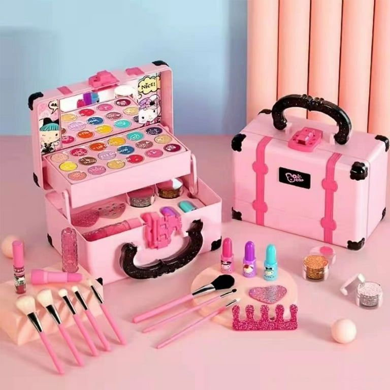Sendida Kids Makeup Kit for Girl Gifts, 54pcs in 1 Makeup Toys Washable Little Girls Princess Make Up Toys for 4 5 6 7 8 9 Year Old Girl Birthday Gift