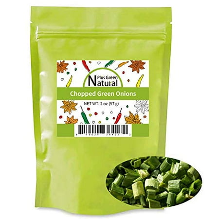 Freeze Dried Chopped Green Onions 2 Ounces, All Natural Non Gmo Gluten Free Dry Green Onions In Resealable Bag