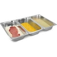thumbnail image 2 of breading set made of stainless steel, 3 pieces - 3x bowls for breading 32.5 x 17.5 x 6.5 cm - schnitzel meat fish - metal breading line rectangular, 2 of 6
