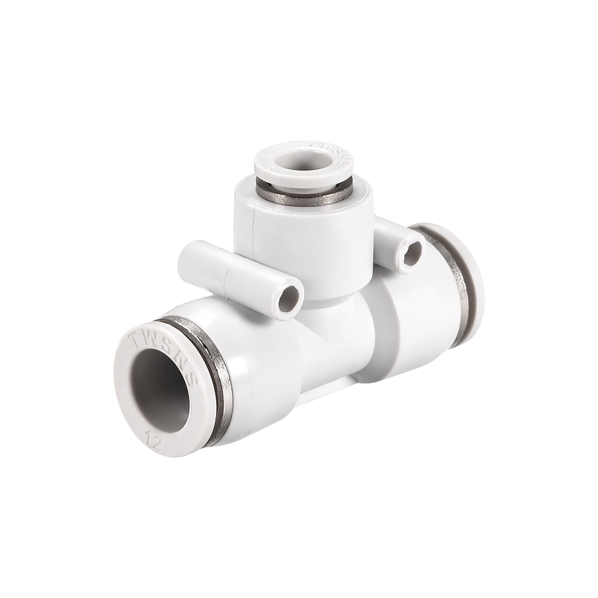 Plastic Tee Push To Connect Tube Fittings,12mm8mm od Push Lock White