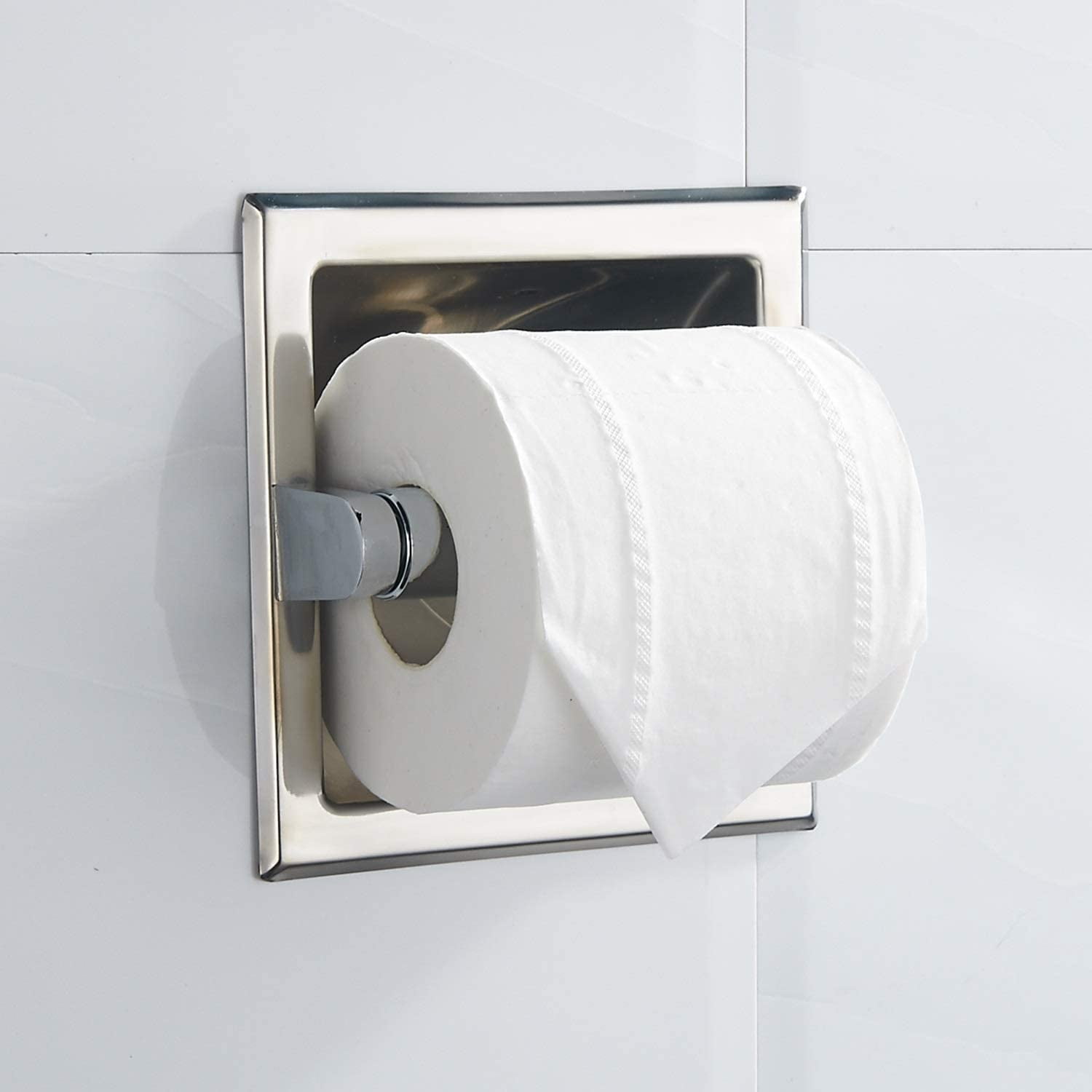 Soporte De Papel Higiénico Níquel Cepillado Autoadhesivo Plata | Envío Gratis