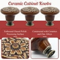 thumbnail image 3 of Brown Ceramic 16pcs Vintage Kitchen Cabinet Knobs Pulls, Retro Drawer Pull Handles for Closet, Cupboard, Furniture Door Knobs, 3 of 14