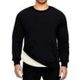 thumbnail image 5 of Fshiont Men's Fleece Sweatshirt Sherpa Lined Crewneck Basic Winter Thick Pullover Tops with Pocket Black 2XL, 5 of 5