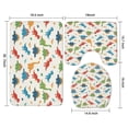 thumbnail image 3 of White Cartoon Dinosaurs Pattern Bathroom Rugs Sets 3 Piece,Toilet Cover Set,Absorbent Non Slip Bathroom Mats Sets with U-Shaped Contour Rug Toilet Rug Set, 3 of 5