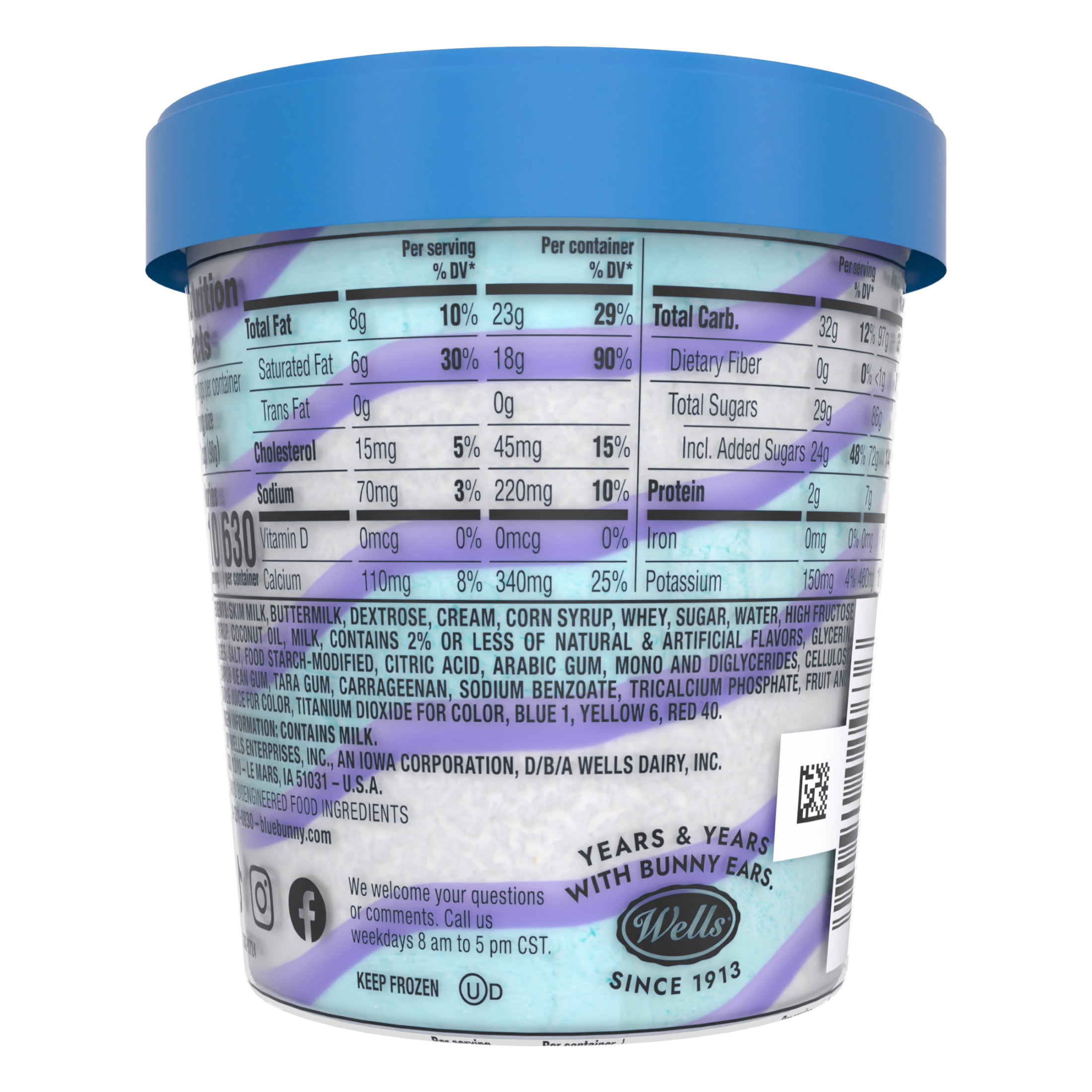 Blue Bunny Soft Blu's Birthday Cake Frozen Dessert, 16 fl oz Pint