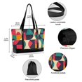 thumbnail image 2 of FORMRS Canvas Laptop Tote Bag for Women with 15.6" Computer Compartments Shoulder Handbag, Retro Geometric, 2 of 7