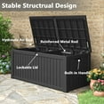 thumbnail image 3 of Bifanuo 180 Gallon Deck Box, Resin Outdoor Storage Box, Waterproof and UV Resistant Lightweight Indoor Storage Deck Box for Pool Supplies, Garden Tools, Toys, 3 of 9