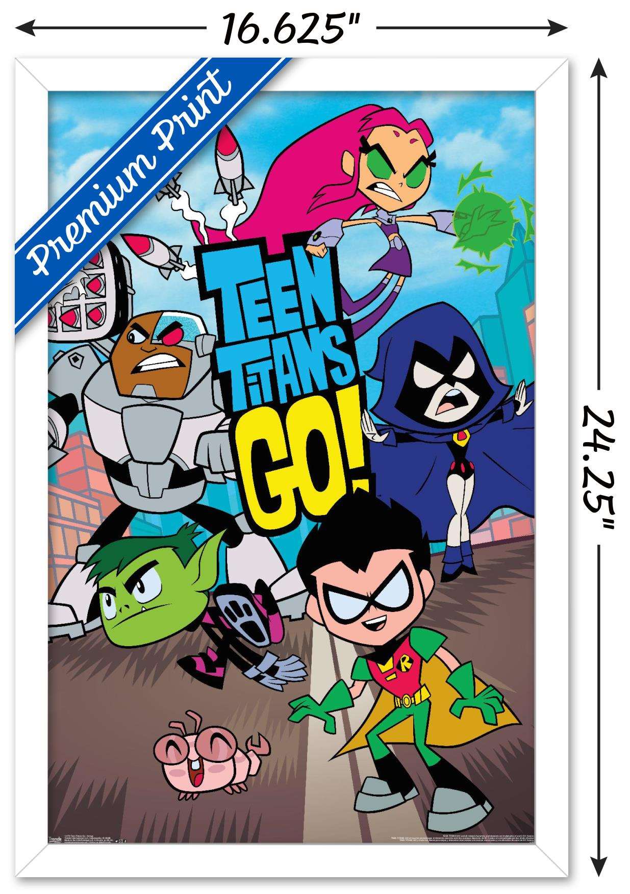 DC Comics TV - Teen Titans Go! - Group Wall Poster, 14.725" x 22.375", Framed