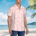 thumbnail image 6 of Uemuo Rabbit Sunflower Printed Regular Fit Short Sleeve Casual Hawaiian Shirt for Men,Aloha shirt,Tropical shirt,Floral print shirt,Vacation Beach shirt-, 6 of 9