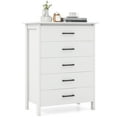thumbnail image 1 of Costway Commode Moderne à 5 Tiroirs Armoire de Rangement avec Poignées en Métal Blanc, 1 of 10