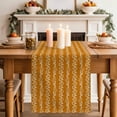 thumbnail image 2 of Table Runner 72 Inches Long for Kitchen Dining, Orange Spring Leaves Dresser Scarf Farmhouse, Dining Table Decorations for Wedding/Parties, Pastoral Botanical Striped Flowers 18 x 72 In, 2 of 8