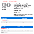thumbnail image 2 of Front Brake Pad and Rotor Kit - Compatible with 1975 - 1983 Toyota Pickup RWD Standard Cab Pickup - Dynamic Friction, 2 of 2