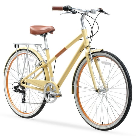sixthreezero Reach your Destination Women's 7sp Hybrid Bike, Cream (Women's (Best Hybrid Bike Under 300 Pounds)