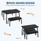 thumbnail image 4 of 3-piece dining mesa set para 4: space-saving de madera kitchen mesa con 2 forrado benches, suitable para small dining rooms, apartments, y homes in negra, 4 of 9