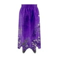 thumbnail image 4 of YUEJUIR Skirts for Women Trendy Summer Boho Skirts for Women Trendy Summer Flowy Floral Midi Skirts with Pockets Lightweight Drawstring High Waisted Skirts A Line Skirt Boho Skirt (Purple,M), 4 of 4