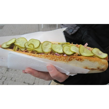 LAMINATED POSTER Long Hot Dog Sandwich Bread Roll Baguette Poster Print 24 x