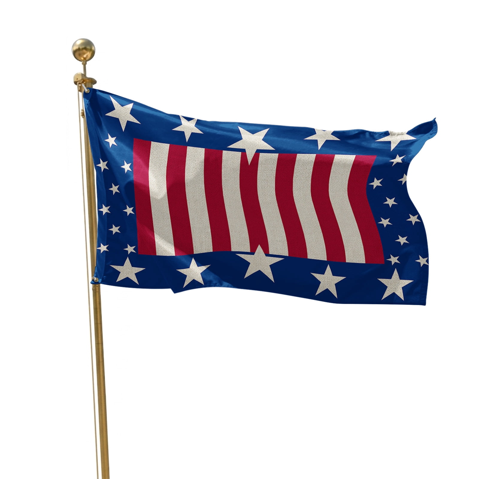 4th of July Flags for Outside 3x5 ft USA Flag Retro Outdoor Flags Double Sided Grommets House Banner Stripes Stars Red Blue White Patio Yard Flag for Outdoor Party Porch Independence Day Decor