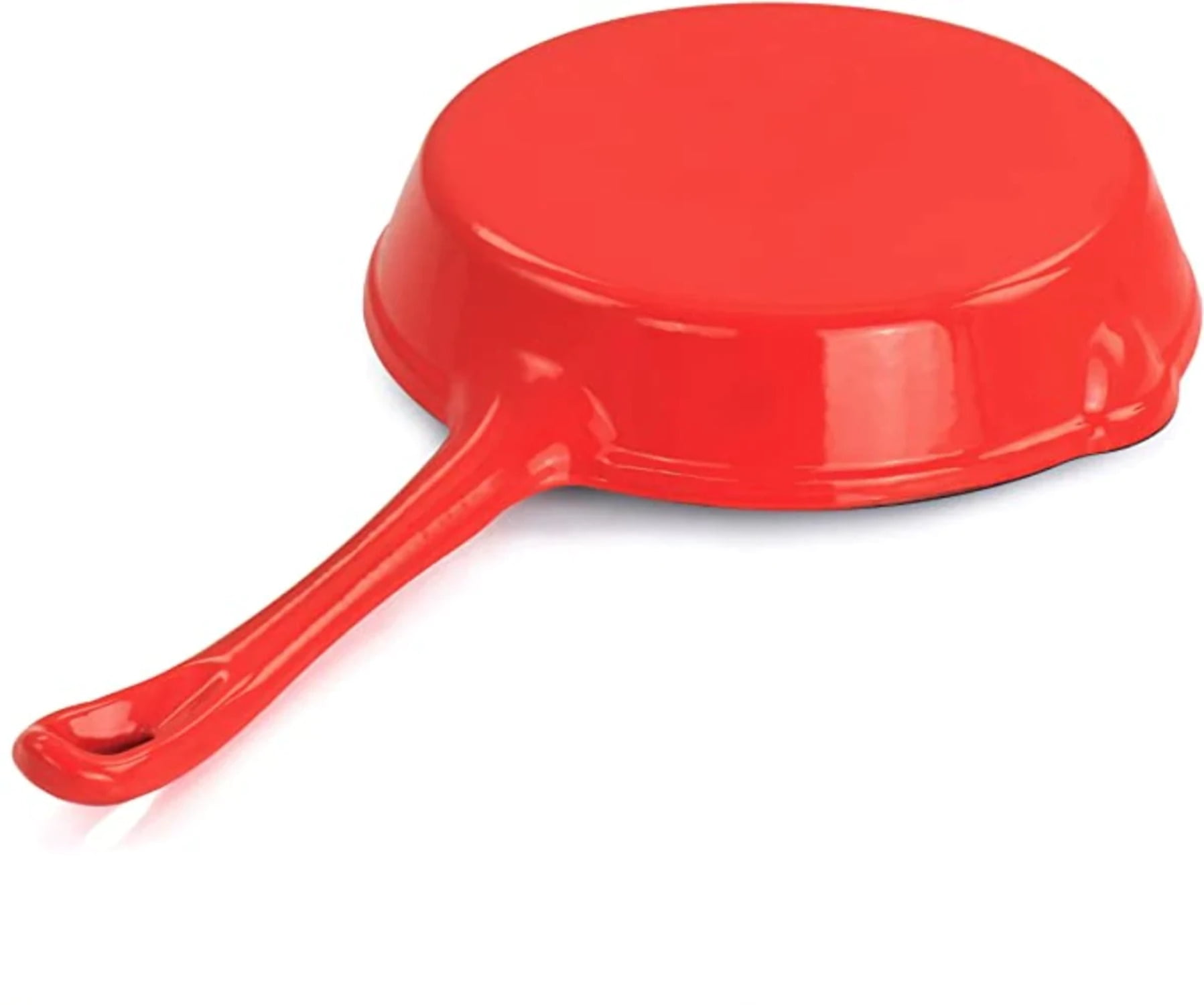 MegaChef 14 Inch Square Enamel Cast Iron Grill Pan in Red with Press -  9456170
