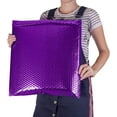 thumbnail image 7 of Metallic Bubble Mailers 15" x 17", Purple Poly Mailers Pack of 5, Padded Bubble Envelopes for Business 15x17, Peel and Seal Envelopes, Shipping Bags for Mailing, Packing, Wholesale, 7 of 7