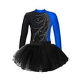 thumbnail image 3 of Doomiva Kids Girls Ballet Dance Dress Outfit Long Sleeve Gymnastics Leotard with Mesh Tutu Skirt Set Blue 10, 3 of 6