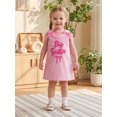 thumbnail image 4 of Miaouyo Toddler Girl Sleeveless Dress Bowknot Letter Embroidery Crew Neck Dress, 4 of 9