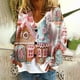 thumbnail image 1 of Puntoco Chaqueta Informal Con Botones Y Estampado Navideño Para Mujer, 1 of 5