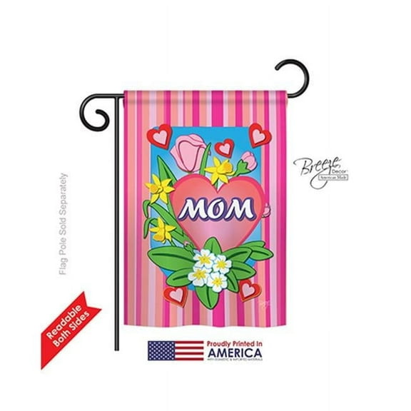 Breeze Decor 65078 Mom 2-Sided Impression Garden Flag - 13 x 18.5 in.