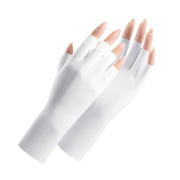 Women Fingerless Gloves, 2025 New Summer UV Protection Gloves, Cool Ice Silky Gloves, Sun Block Driving Gloves Unisex