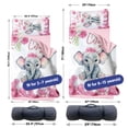 thumbnail image 6 of Personalized Elephant Nap Mat for Toddlers, Custom Floral Sleeping Bag with Nap Blanket, Pink Flower Theme Roll Up Mat for Preschool or Daycare(Cushions + Pillows22.5"x55"+Blanket size: 33.5" x 45"), 6 of 8