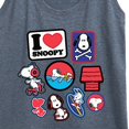 thumbnail image 3 of Peanuts - I Heart Snoopy Patches - Women's Racerback Tank Top, 3 of 6