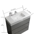 thumbnail image 5 of CITTANEO 36 Inch Bathroom Vanity with Sink, Modern Bathroom Cabinet with 3 Drawers, Gray, 5 of 6