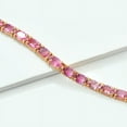 thumbnail image 3 of Pink Tourmaline Tennis Bracelet Rose gold plated bracelet, October birthstone bracelet, Women Bracelet, Wedding Jewelry, Gift For Her, 3 of 4