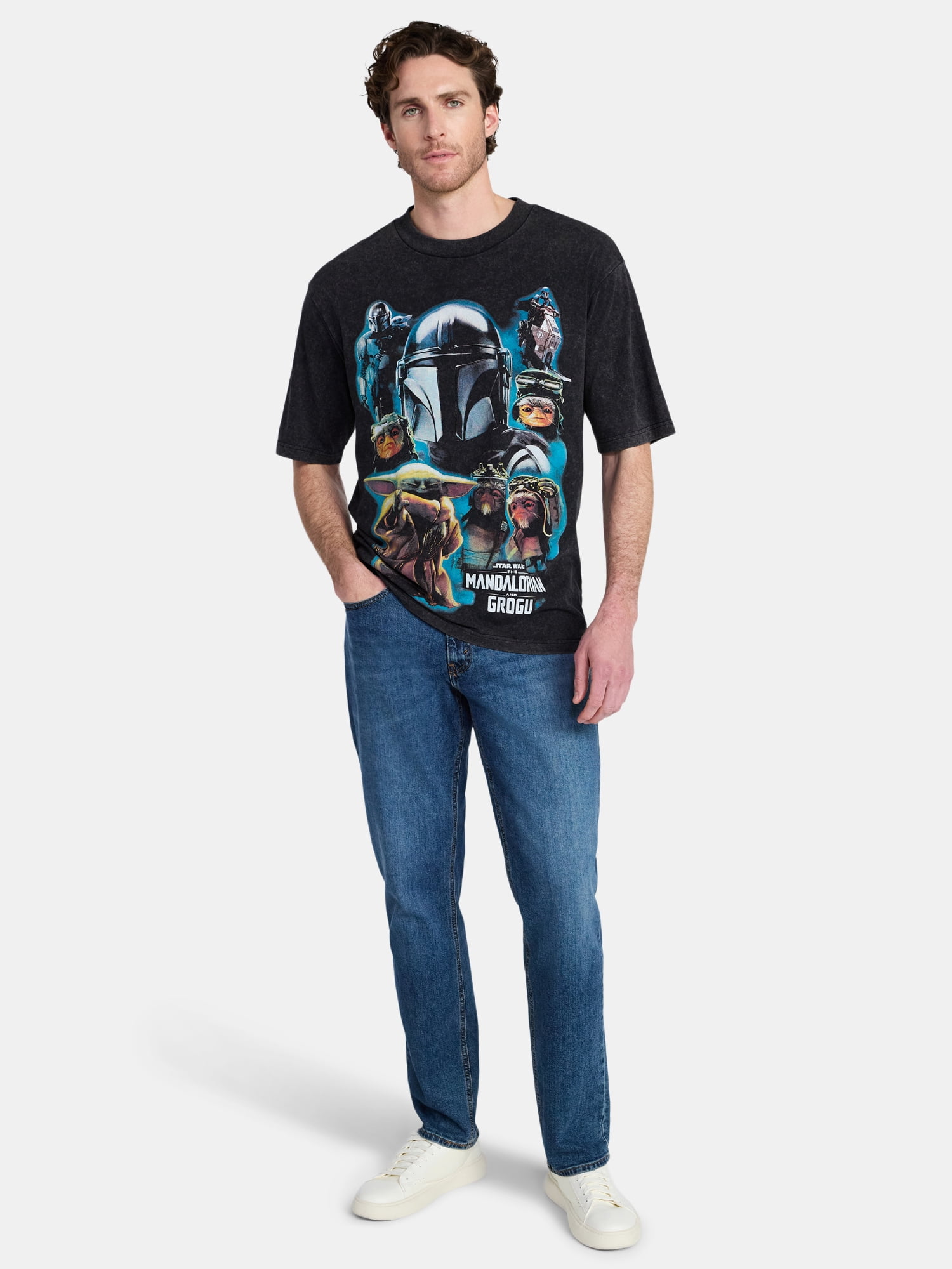 The Mandalorian Men's and Big Men's Collage Cover Graphic Tee with Short Sleeves, Sizes S-3XL