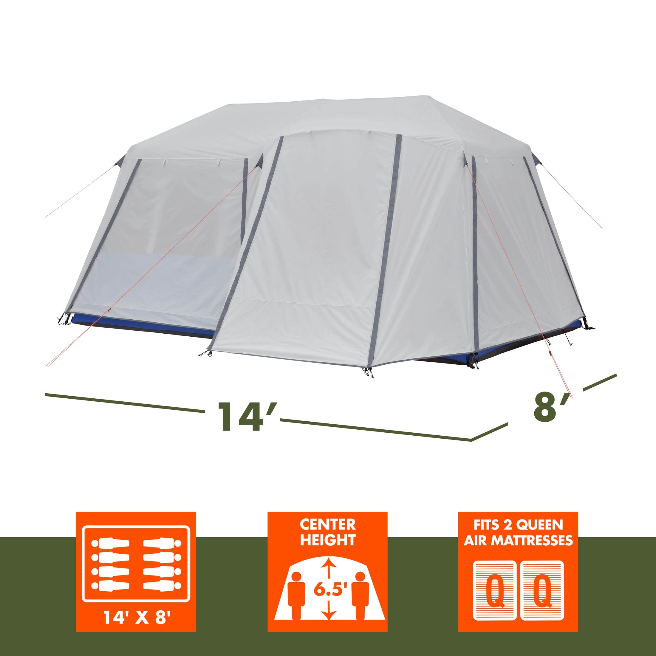 Ozark Trail 14' x 8' 8-person instant cabin tent with full rainfly