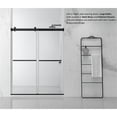 thumbnail image 5 of Vinnova Spezia 68" W x 76" H Double Sliding Frameless Glass Shower Door in Matte Black, 5 of 14