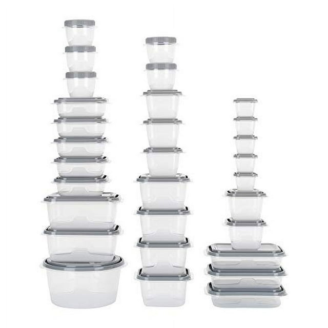 GoodCook EveryWare Ensemble de 60 Contenants de Rangement pour Aliments en Plastique Sans BPA, Transparent/gris