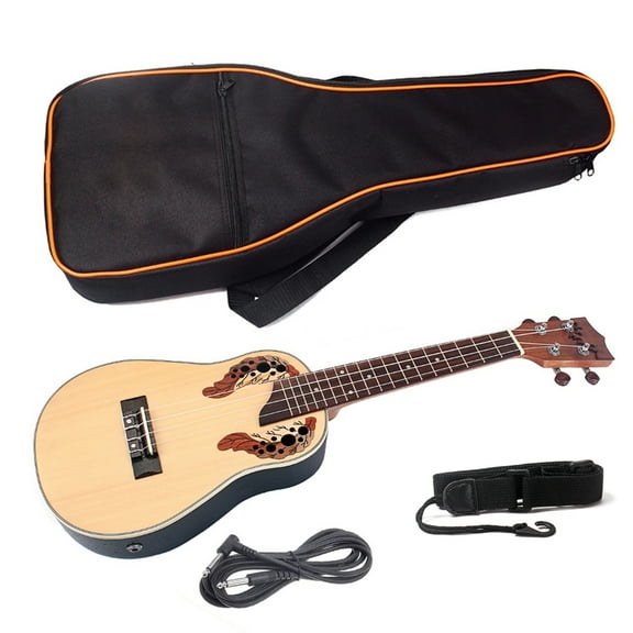 LULULION Khaki Acoustic Ukulele for Beginners with Built in Eq and Rosewood Fingerboard
