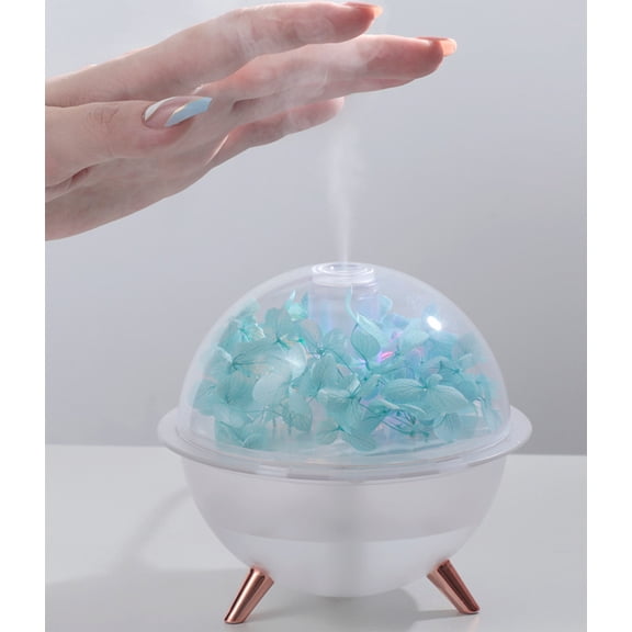 Vacemry Flower Humidifier, Decorative Humidifier with LED Night Light, Ultrasonic Cool Mist Humidifier for Bedroom and Office, Quiet Operation with Adjustable Mist, Portable USB-Powered Humidifier
