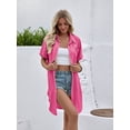 thumbnail image 2 of jinghuiyue Womens Swimsuit Cover Up Shirt Dress Button Down Short Sleeve Beach Bathing Suit Coverup L, 2 of 7