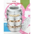 thumbnail image 1 of Sunwealth 30 cm Stainless Steel 3-Tier Steamer, 1 of 2