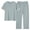 GreenA, variant on HBGVBA Mens Casual Plus Size Outfit Solid Color Crew Neck Button Short Sleeve Top Elastic Waist Long Pants Set