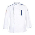 thumbnail image 1 of Chaqueta de uniforme cruzada de camarero panadero, 3 colores 5 XXXL blanco, 1 of 9