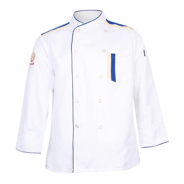 Chaqueta de uniforme cruzada de camarero panadero, 3 colores 5 XXXL blanco