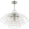 thumbnail image 4 of 4 Light Brushed Nickel Chandelier with Brushed Nickel Hand Crafted Steel Wire Cage Shade, 4 of 4