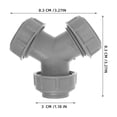 thumbnail image 2 of OUNONA 2Pcs Y Shape Connector Water Pipe Accessories ABS Grey Dependable Drainage Tool, 2 of 8