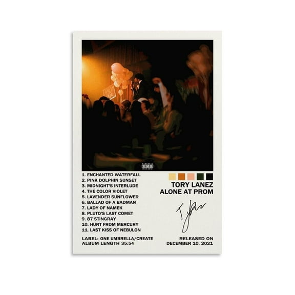Tory Lanez Alone at Prom Album Poster Canvas Art Poster Bedroom Decor Posters 12×18inch unframed